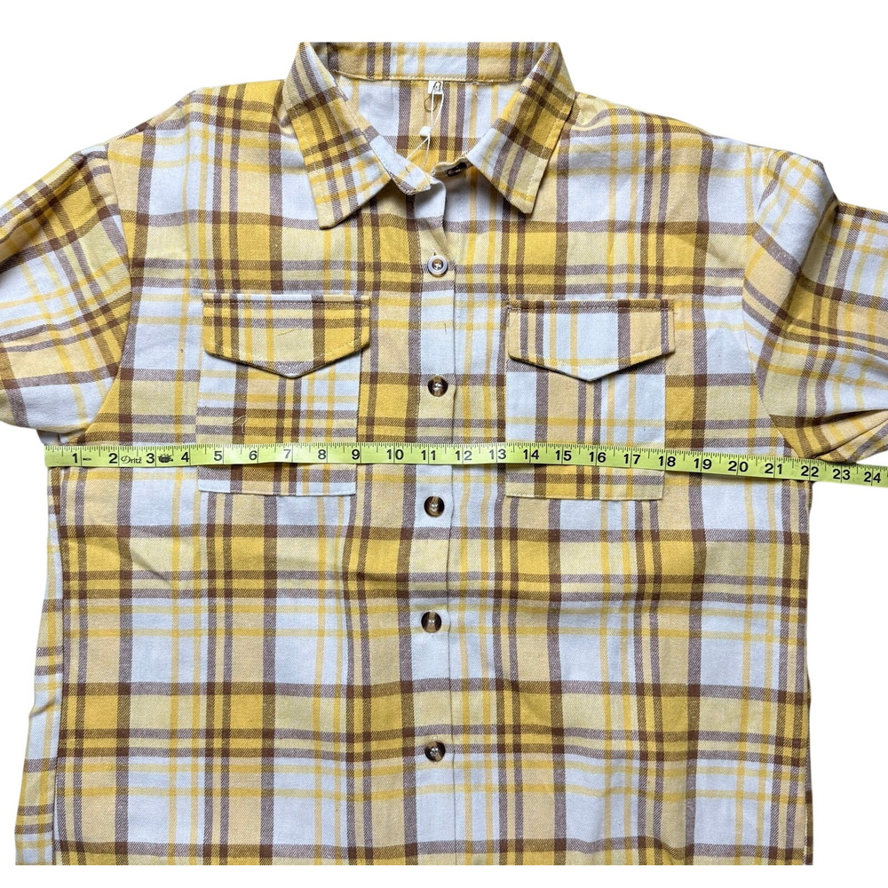 NEW Women's Oversized Cabin Flannel Loose Plaid Shacket - Picture 7 of 9